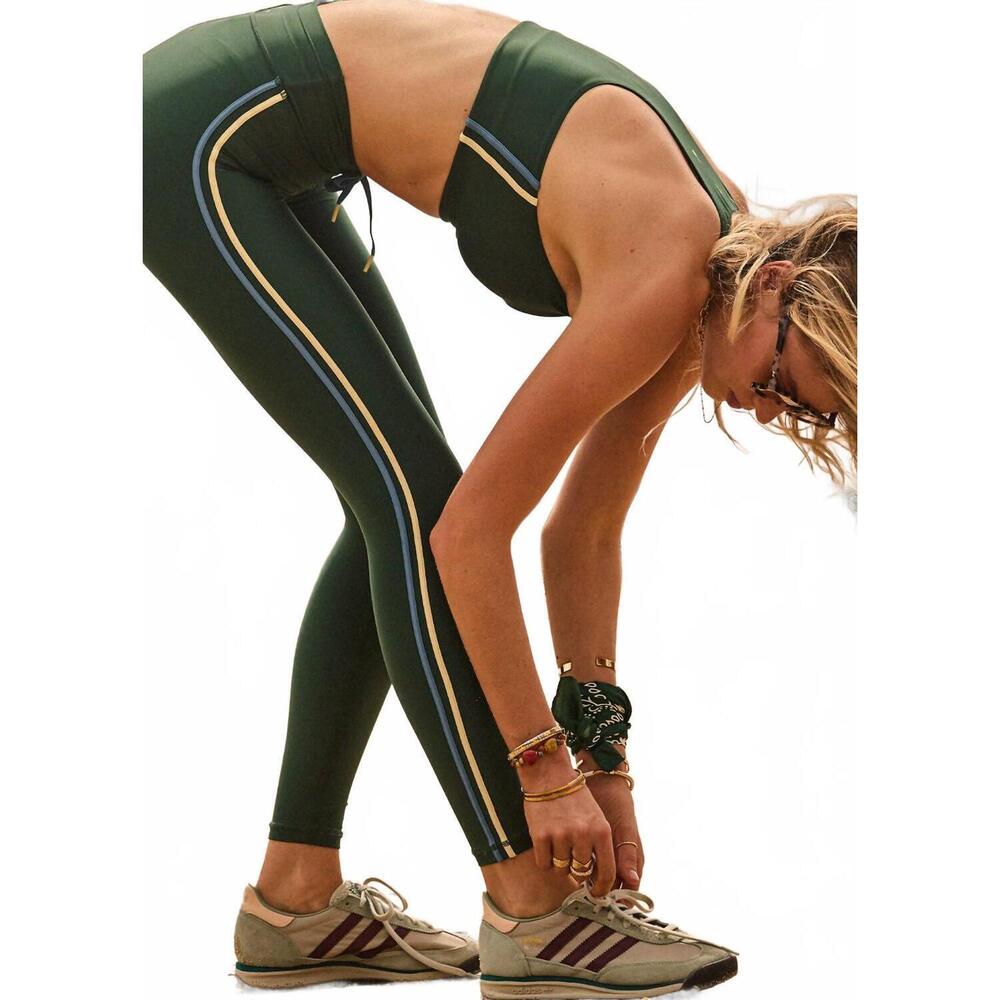 NEW THE UPSIDE maneki 25in midi pant in racing green - Picture 7 of 8